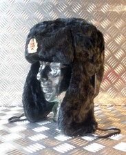 JUNGLE Schwarze Kosakenm&uuml;tze Mit Ohrklappen Faux Fur, Alle Gr&ouml;&szlig;en, Neu
