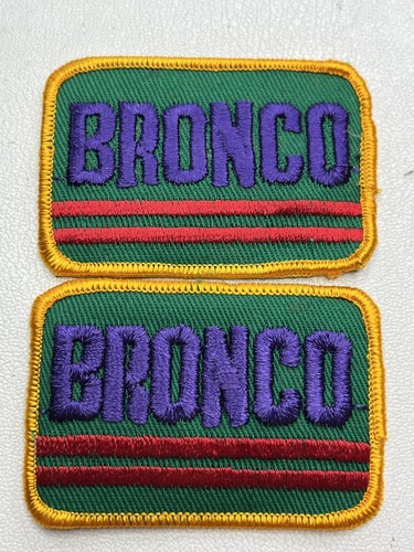 Vintage 2 Patches PURPLE LETTER BRONCO Patch Lot Of 2 M026