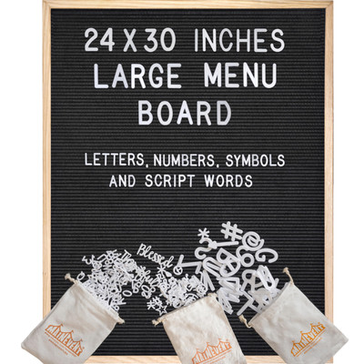 Large Letter Board 24x30 Inch, Large Felt Letter Board, Large Menu Board Lett...