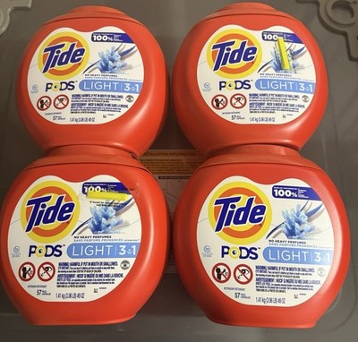 Lot Of 4 - Tide Pods 3 In 1 Ocean Mist, 57 Pacs