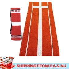 10x3ft Softball Pitching Mat w/ 0.7in Rubber Mound for Amateur/Pro Pitchers