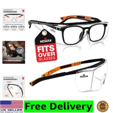 Safety Glasses Over Eyeglasses for Men and Women with Anti Scratch Lenses and...