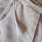 Flax Drawstring Waist Pants. Checkered Pattern. Medium. — photo 4