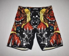 Lafroi Agile MMA Board Shorts Mens Sz M Dragon Graphics Cross Train Martial Arts