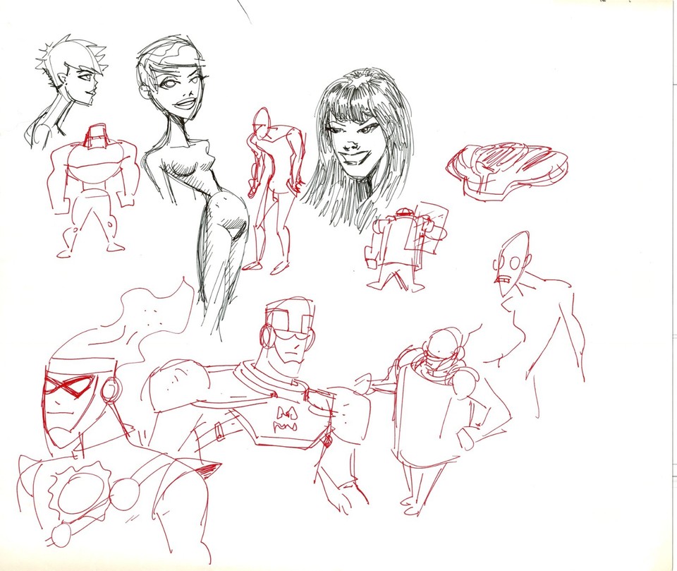 Dave Bullock Hand-Drawn Comic Illustration for Covers n Book DC H2 Comic Art