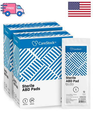 Abdominal Pads 8x10 in [48-Pack] Sterile ABD Pads, Extra Absorbent, Individua...