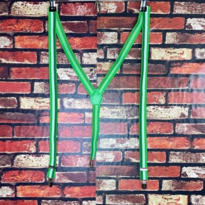 Green Striped One Size Suspenders
