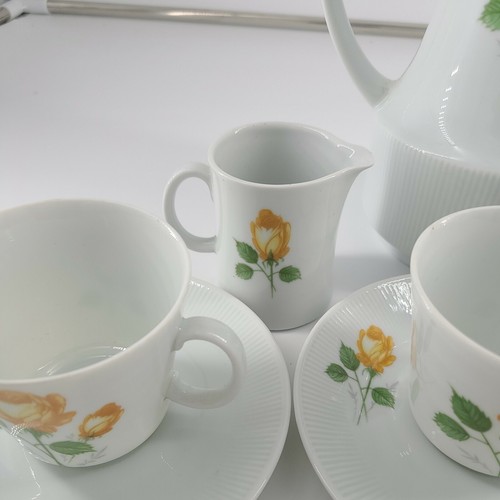 Schirnding Bavaria Set Caffettiera Rose Gialle Servizio per 6 Tazze e Piattini - Foto 4 di 6