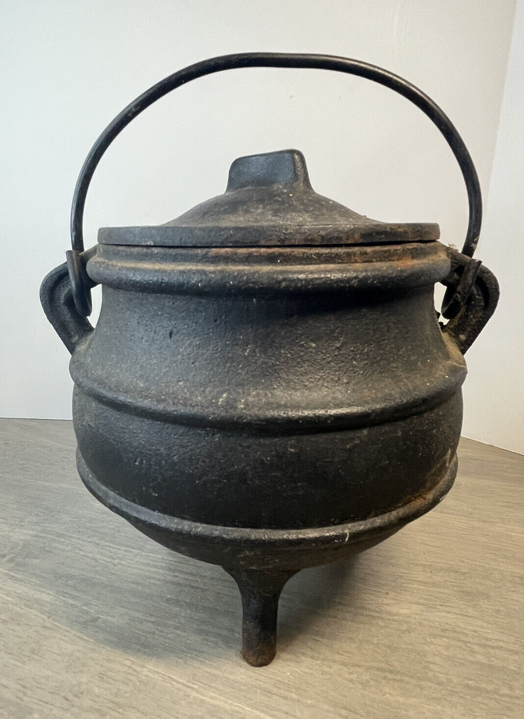 Antique Cast Iron Pot Cauldron W/ Lid And Handle 3 Legs 5.5" | Ebay