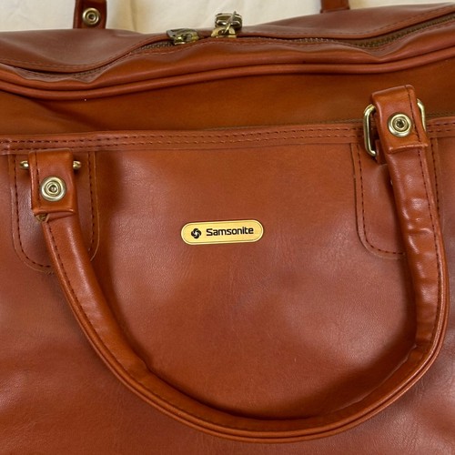 Vintage Soft Leather Samsonite Carry On Travel Overnight Bag Rare, Made in Korea - Picture 24 of 24