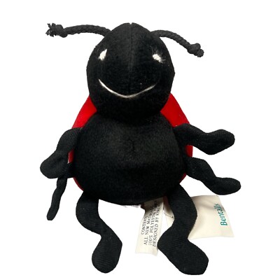 Gisela Graham London Ladybug Plush Bentalls Bug Red Black Sewn Eyes Stuffed 6''