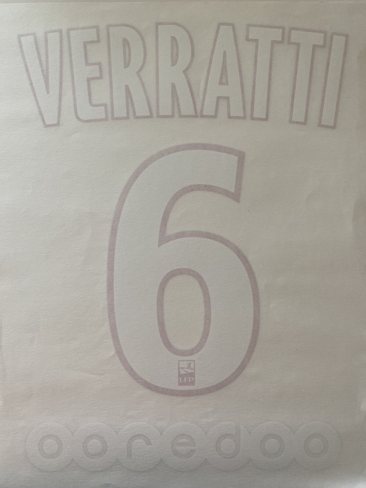 Flocage PSG Verratti 6 Ligue 1 pour maillot Home adulte saisons 2015 à 2018