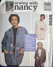  McCALL'S 8696 MISSES SEWING WITH NANCY LINED JACKETS  PATTERN-UNCUT-SIZES-S-XL