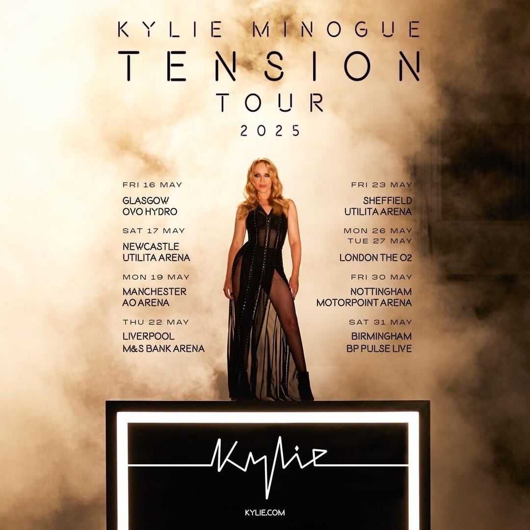 Kylie Minogue 2025 Tension Tour UK Concert Poster