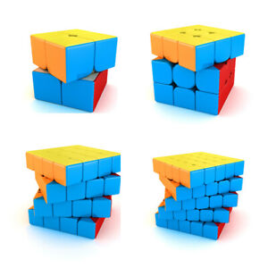 Moyu Meilong Stickerless Speed Cube 2x2x2 3x3x3 4x4x4 5x5x5 Magic Cube Bundle