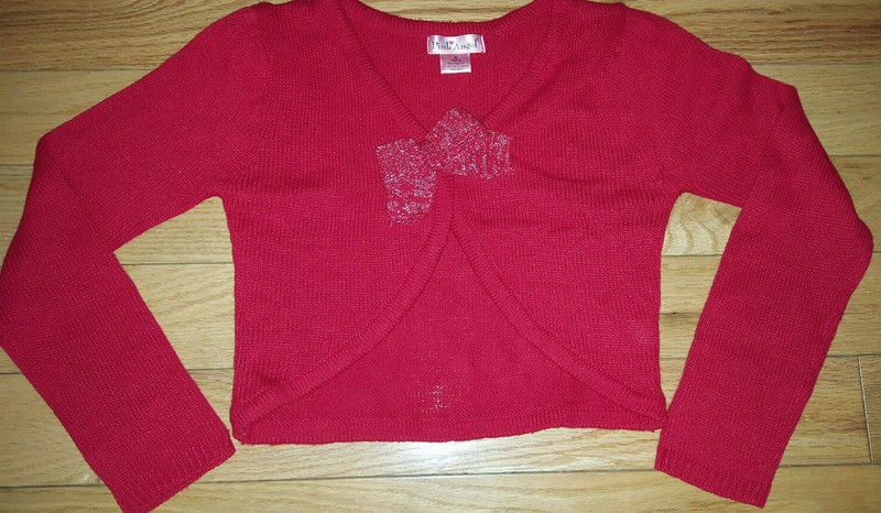 Girls Red Pink Angel Shrug Size Medium 10/12