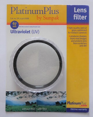 Sunpak Platinum Plus 67mm UV Camera Filter UV-Filter  E 67   Tip-Top 