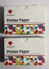 Lot of 2 Phomemo White Thermal Adhesive Paper Q12-RMS10 50mm*3.5m 