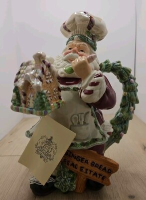 KALDUN & BOGLE LARGE BAKING SANTA FIGURINE GINGER BREAD REAL ESTATE NEW. E5
