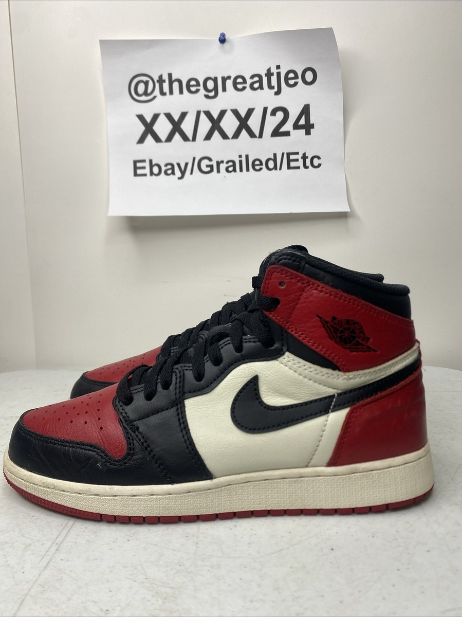 Nike Air Jordan 1 Retro High OG BG 'Bred Toe' Size 7Y 575441-610