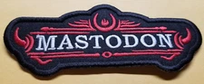 Mastodon Embroidered Patch red approx 1.5x4.25"