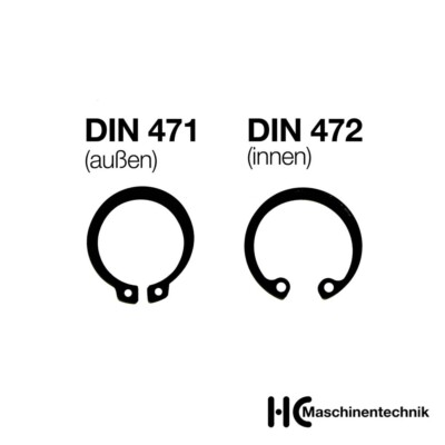 Sicherungsring DIN 471 / 472 Sprengring, Seegering, 3 - 35 mm, Welle, Bohrung