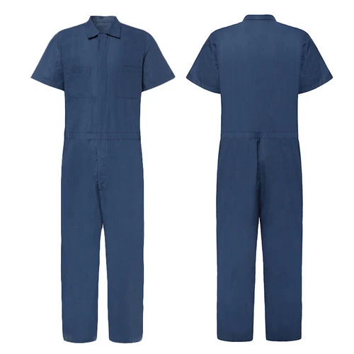 Men Fashion Zipper Short Sleeve Jumpsuit Romper Workwear Overalls Trousers Pants - Picture 6 of 33