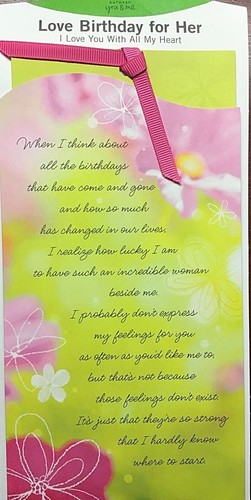 WOMAN I LOVE BIRTHDAY Cards, Wife Girlfriend 16 Choices HALLMARK 38 - Picture 25 of 46