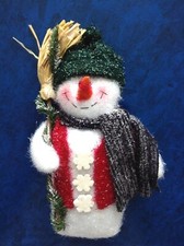 Snowman Plush, Beanbag Bottom, Shimmer, Christmas 12" Stuffed Animal, Broom, New