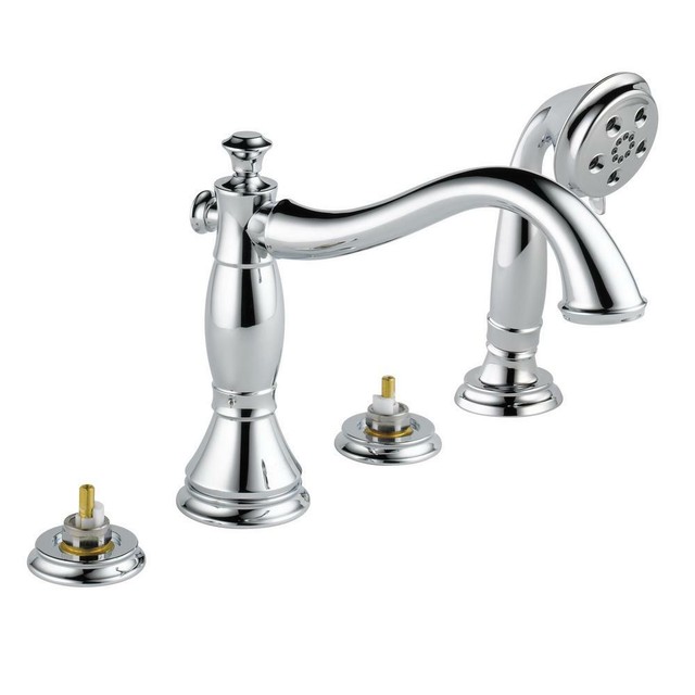 Roman Faucet And Knobs In Chrome With Gold Accents Model Number