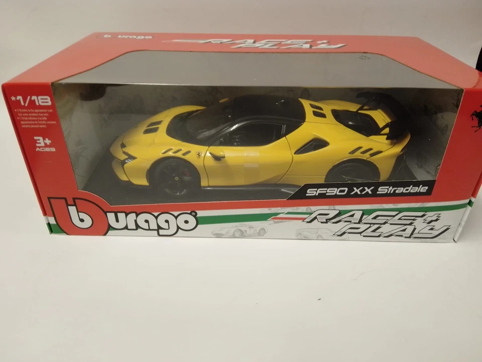 Burago BBurago Ferrari SF90 XX Stradale Amarillo 2024 1/18 18-16020-YE - Imagen 3 de 4