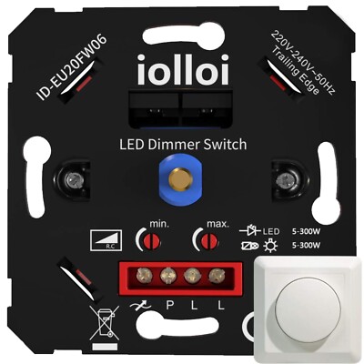 Kompatibler LED Dimmer Unterputz für kreative Lichtgestaltung - 3-300W drehbar