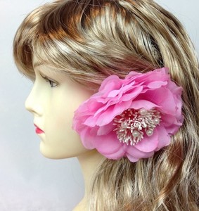 Light Pink Flower Clip Hair Accessory For Parties Wedding