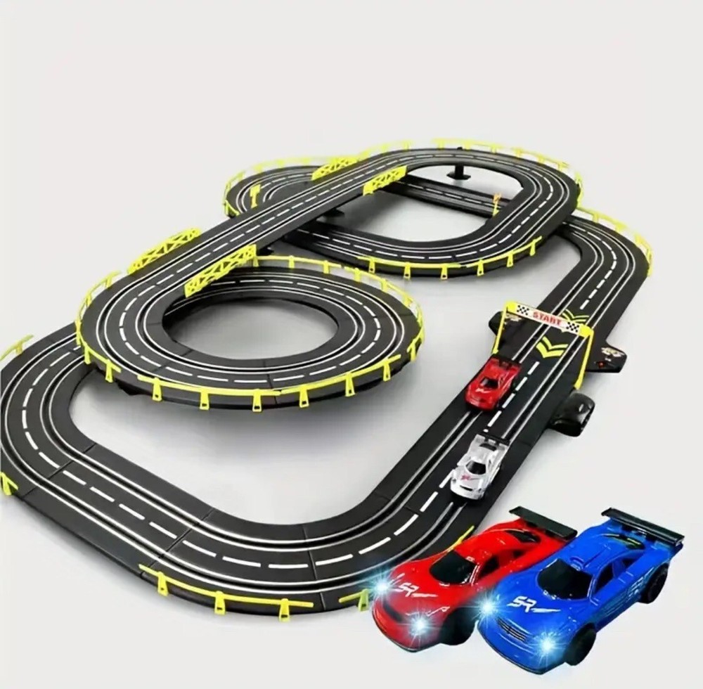2-in-1 Remote Control Racing Cars for Kids with 285ft Double Track