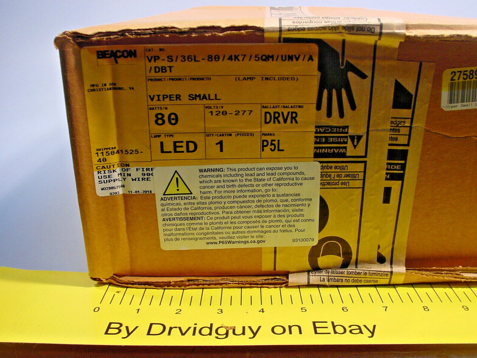 Beacon VPS/36L88/4K7/5QM/UNV/A/DBT LED Small Viper Luminaire; 80W; 120277V eBay