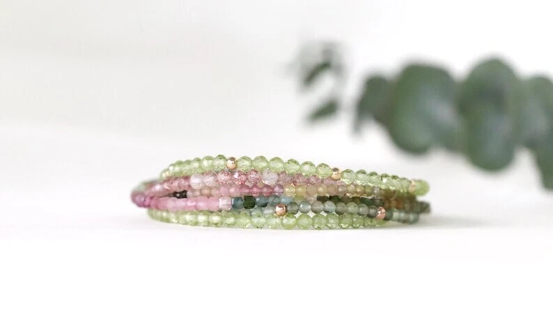 Grüner Aventurin facettierter runder Edelstein Gold gefüllte Perlen 2-3 mm Ar... - Bild 4 von 4