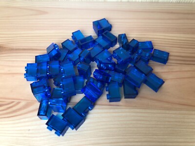 Lego 50x Brick 1 x 2 without Bottom Tube 3065 35743 Trans Dark Blue Blau 306543