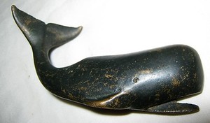 ANTIQUE MASS USA BOOGAR NAUTICAL MARITIME SEA WHALE BRONZE ART STATUE SCULPTURE