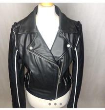 Bcbg Maxazria Black Leather Biker Jacket Size Small
