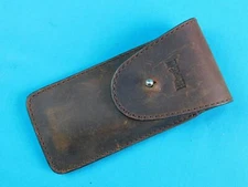 Duluth Trading Brown Leather Sheath Scabbard Case for Folding Knife