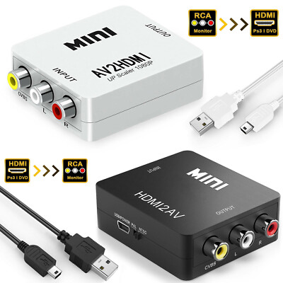 HDMI To AV Adapter Mini Converter Cable CVBS 3RCA 1080P Composite Video  Audio AU Australia