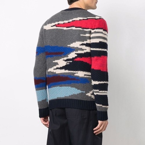 Maglione Missoni lana grossa chevron intarsiato 48/M righe zigzag uomo - Foto 11 di 12