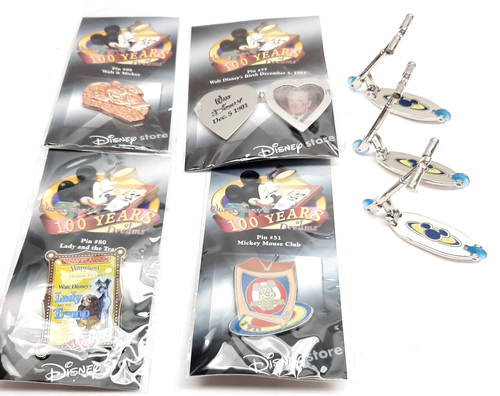 Disney Store 100 Years of Dreams Pins 4 pins new w/Scooters 51, 77, 80, 99 B2