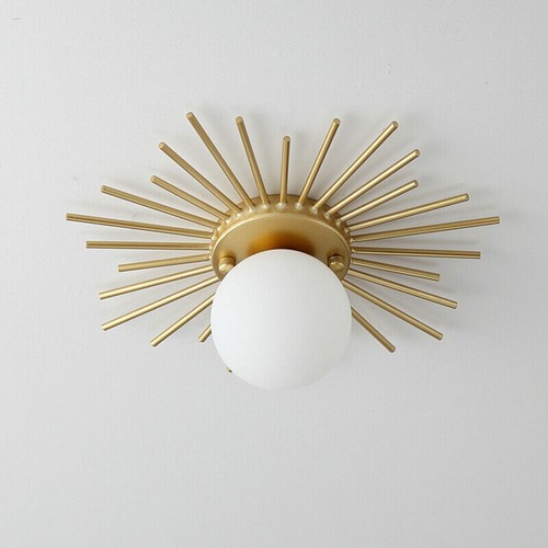 Modern Gold Sputnik Flush Mount Lamp Hallway Globe Glass Ceiling Light Fixture - Picture 10 of 12