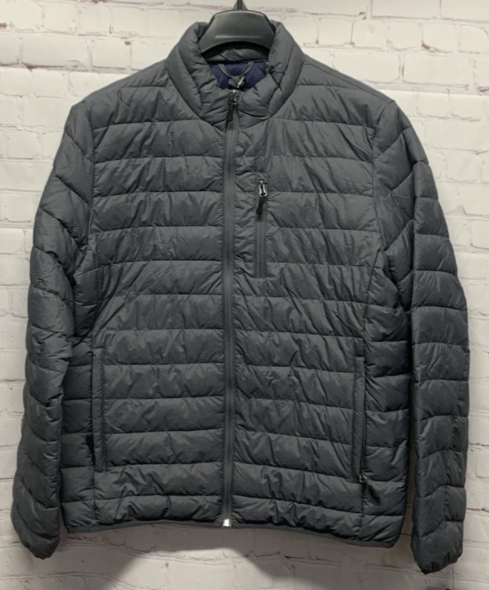 Club Room Macy's Medium Mens Quilted Packable Puffer Jacket Charcoal Gray NEW