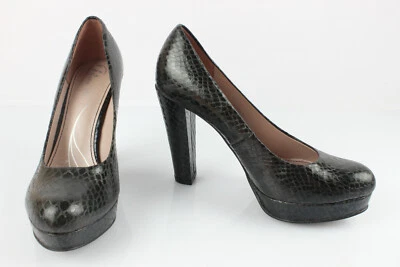 BATA Escarpins Plateau Façon Python Noir Anthracite T 37 Etat Neuf - Photo 1/4