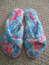 Lilly Pulitzer Bondi Blue My Little Peony Slippers Size 9 / 10  NEW