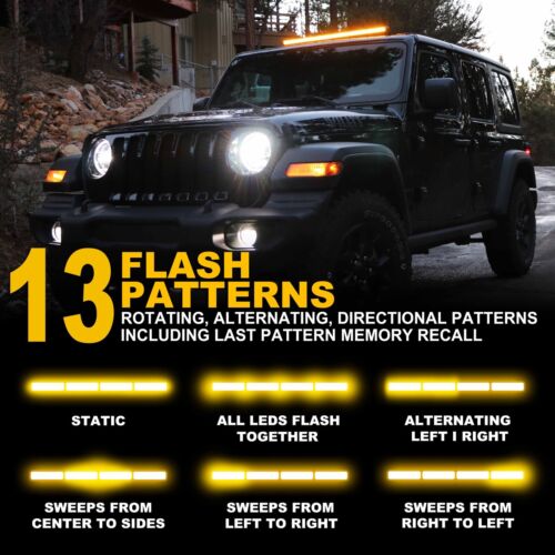 Rooftop Flash LED Emergency Strobe Light Bar Warning Traffic Advisor Amber White - Picture 3 of 12
