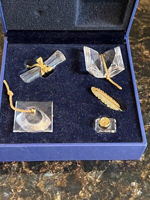 SWAROVSKI Crystal and Gold Graduation Memories Set w/gold tassels