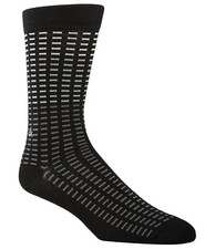 CALVIN KLEIN Men's All Over Tiles Crew Dress Socks One Size 7-12 Black Gray